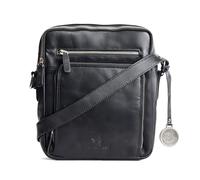 DE LAMASSU Elias BE-SB-13 Sac à bandoulière unisexe en cuir véritable 28 × 24 × 8 cm Léger (700 g) - Coffret cadeau - Business & quotidien - Pour homme et femme, Noir