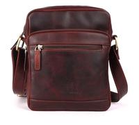 DE LAMASSU Kai BE-SB-14 Sac à bandoulière unisexe en cuir véritable 23 x 19 x 7 cm Léger (550 g) Coffret cadeau Pour homme et femme, marron