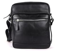 DE LAMASSU Kai BE-SB-14 Sac à bandoulière unisexe en cuir véritable 23 x 19 x 7 cm Léger (550 g) Coffret cadeau Pour homme et femme, Noir