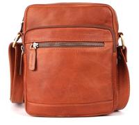 DE LAMASSU Kai BE-SB-14 Sac à bandoulière unisexe en cuir véritable 23 x 19 x 7 cm Léger (550 g) Coffret cadeau Pour homme et femme, cognac