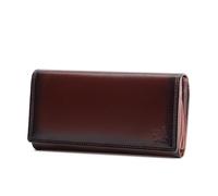 DE LAMASSU Orla Portefeuille Femme en Cuir Véritable - Protection RFID, 22 Fentes pour Cartes, Compartiment à Monnaie - Compartiment SIM, Design Vintage, Boîte Cadeau - 19×9.5cm, moka, 19 × 9,5 × 3,5