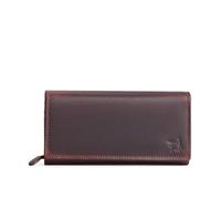 DE LAMASSU Orla Portefeuille Femme en Cuir Véritable - Protection RFID, 22 Fentes pour Cartes, Compartiment à Monnaie - Compartiment SIM, Design Vintage, Boîte Cadeau - 19×9.5cm, marron, 19 × 9,5 ×