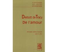 De l'amour - Antoine Louis Claude Destutt De Tracy - Vrin - broché - Essai