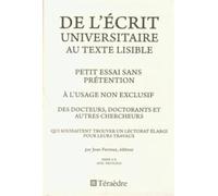 De l'écrit universitaire au texte lisible - Jean Ferreux - Teraedre - broché - Essai