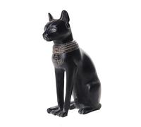De L'Égypte antique Petite Bastet Déesse Statue de bureau Noir Finition or