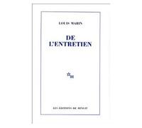 De l'entretien - Louis Marin - Minuit - broché - Livre