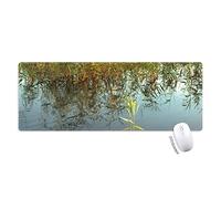 de l'herbe dans le lac tapis de souris large cousues bords mat étendu game bureau