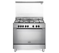 DEMX96SG Cuisinière à gaz avec four électrique n°5 brûleurs 90 x 60 cm Inox