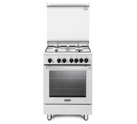 De Longhi Dmw64Lsg Cuisine 60Cm 4Brûleurs Four Multifonction Hydroclean Blanc À