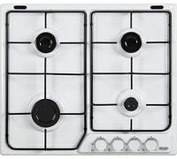 De Longhi FFB46ASV Plan de cuisson à gaz de 60 cm, 4 feux, blanc