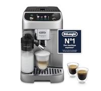 De’Longhi Magnifica Plus - Perfetto Machine à Café Automatique avec LatteCrema Mousseur à Lait Automatique, 18 Boissons en une Seule Touche, Écran Touch Couleurs, Argent et Noir (ECAM322.70.SB)