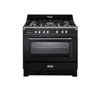 De Longhi MEM 965 NN Cuisinière à gaz 5 feux avec four électrique ventilé Noir 90 x 60 cm