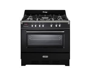 De Longhi MEM 965 NN Cuisinière à gaz 5 feux avec four électrique ventilé Noir 90 x 60 cm