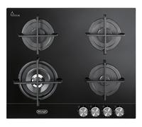 De Longhi NSL460NCM Verre Noir Table Cuisson Gaz 60CM 4 Feux Avec Grilles Ghis