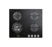 De Longhi NSL460NCM Verre Noir Table Cuisson Gaz 60CM 4 Feux Avec Grilles Ghis