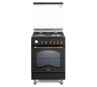 DE LONGHI PEMA664CLSG Cuisinière à Gaz 60CM 4 Feux Four Electrique Anthracite Ce