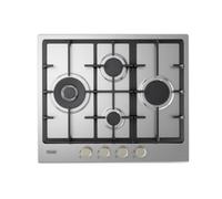 DE LONGHI YLG60RFX Piano De Cuisson Gaz Inox 4 Feux Grilles Fonte Argent