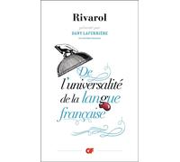 De l'universalité de la langue française - Rivarol - Flammarion - broché - Roman
