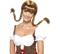 De Luxe Bière Perruque Fille Adultes Oktoberfest Serveuse Déguisement Femmes
