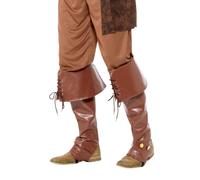 De Luxe Marron Pirate Couvre Chaussures Unisexe Accessoire Déguisement Un Taille
