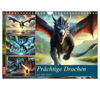 De magnifiques dragons, bons ou mauvais ?, Version française (Calendrier mural 2026 DIN A4 portrait), Calendrier CALVENDO mensuel