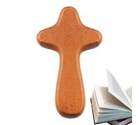 de main - 2,36 pouces petite en bois prière décoration en bois | Porte-clés poignée en pin | Mini cadeau religieux pour couleur bois marron chrétien. pin, 1 ou 24 pièces.