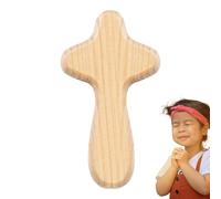 de main - 2,36 pouces petite en bois prière décoration en bois | Porte-clés poignée en pin | Mini cadeau religieux pour couleur bois marron chrétien. pin, 1 ou 24 pièces.