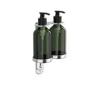 de Mural Manuel en Acier Inoxydable pour Gel Douche et Shampoing - Fixation Solide Salle de Bain Cuisine 320ml(2 Bottles)