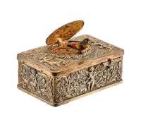 De Música De Metal - Relieve De Fundición De Aleación, Elegante Caja De Música De Metal, Caja De Músicas | Para Adolescentes, Adultos, Amantes, Coleccionistas, Cómoda, Mesita De Noches, Estante