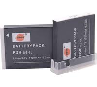 DE NB-6L Lot 2 batteries Li-ion rechange compatibles avec Canon NB6L,CB-2LY et Canon PowerShot SX170 is,SX240 HS,SX260 HS,SX270 HS,SX280 HS,SX500 is,SX510 HS,SX600 HS,D10,D20