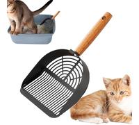 de nettoyage en acier inoxydable pour litière pour chat - Heavy Duty Cat Poops Scooper - Pelle à ordures - Outils latéraux ergonomiques à long passage - Fournitures pour animaux de compagnie