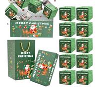 de Noël - Coffret cadeau festif | Boîte pliante en papier - Conteneur rebondissant 18,4 x 9,3 x 5,5 cm pour anniversaires, fêtes, mariages, voyages et célébrations de vacances