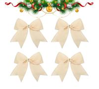 De Noël En Velours - 4 Pièces Décorations De Fêtes | Nœuds Rustiques Pour Les Couronnes - Pour La Couronne La Fenêtre L'Escalier La Maison Le Bureau Le Jardin La Fête Le