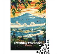 De Noël Rwanda Volcanoes Landscape Art Puzzle en Bois, 1000 pièces