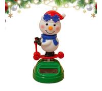 de Noël Solaires Dansants Figurines Père Noël à Tête Hochette Mignonnes | Décorations Auto pour Tableau de Bord Étagère Meuble Entrée Voiture