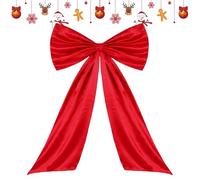 de Noël - Streamer de grande taille de 65 x 105 cm, tissu en polyester élégant ruban, cravate décorative grande avec longues queues | Accent intérieur et extérieur pour la garniture de garniture