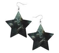 De nombreuses boucles d'oreilles en cuir zombie en forme d'étoile sont vives et de couleur vive, et ne rouillent pas et ne se décolorent pas facilement, taille unique