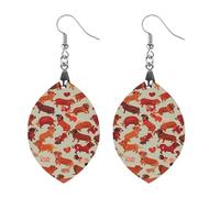 De nombreuses boucles d'oreilles romantiques en bois teckel pour femme, bijoux vintage élégants en bois, boucles d'oreilles légères pour mariage, fête, cadeau de bijoux de tous les jours, Apricot