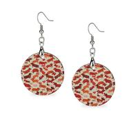 De nombreuses boucles d'oreilles romantiques en bois teckel pour femme, bijoux vintage élégants en bois, boucles d'oreilles légères pour mariage, fête, cadeau de bijoux de tous les jours, Circular