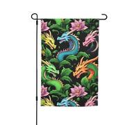 De nombreuses écailles de dragon magiques imprimées drapeau de jardin polyvalent et élégant toutes saisons décoration extérieure porches jardins