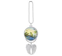 De nombreuses grenouilles chantent sur les branches de l'été, papillons, lac, eau, décoration à suspendre pour rétroviseur, cadeau porte-bonheur à suspendre, pendentif amusant pour voiture, bureau