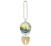 De nombreuses grenouilles chantent sur les branches de l'été, papillons, lac, eau, décoration à suspendre pour rétroviseur, cadeau porte-bonheur à suspendre, pendentif amusant pour voiture, bureau