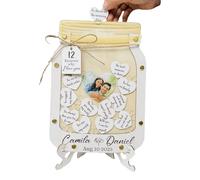 « De nombreuses raisons pour lesquelles » - Boîte en bois faite à la main avec des cœurs, notes sentimentales, idée cadeau mignonne pour les couples | Notes décoratives en un pour des