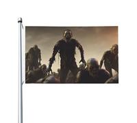 De nombreux drapeaux zombies pour l'extérieur 0,9 x 1,5 m, drapeau de jardin saisonnier double face avec œillets, drapeau d'extérieur pour décoration de maison, toile de fond pour photo