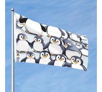 De nombreux jolis bébés pingouins drapeau croquis 6 x 91 cm double face ne se décolore pas drapeau de jardin drapeau de cour drapeau avec bannière extérieure en laiton décoration pour cour, porche