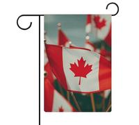 De nombreux petits drapeaux canadiens de jardin, 30,5 x 45,7 cm, drapeau extérieur double face, drapeau de cour d'été, drapeau floral de bienvenue, drapeaux de jardin, décorations saisonnières de cour