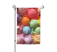 De nombreux petits drapeaux colorés imprimés crème glacée pour cour jardin drapeau épais pour porches pelouses résistant à la décoloration