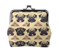 De nombreux petits portefeuilles mignons pour femme, porte-monnaie pour femme, petit portefeuille pour femme, avec fermeture éclair et verrou de baiser, noir, One Size, Art déco