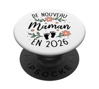 De Nouveau Maman 2026 - Annonce Grossesse Deuxième Enfant PopSockets PopGrip Adhésif