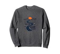 De Nouveau sur la Route : Voyage aventureux sur Une autoroute dans Le désert Sweatshirt, Unisexe pour Adultes, Chiné Foncé, M